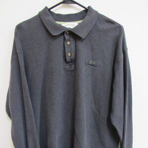 Vintage Orvis Gray Henley Shirt Heavyweight Long Sleeve Pullover XL